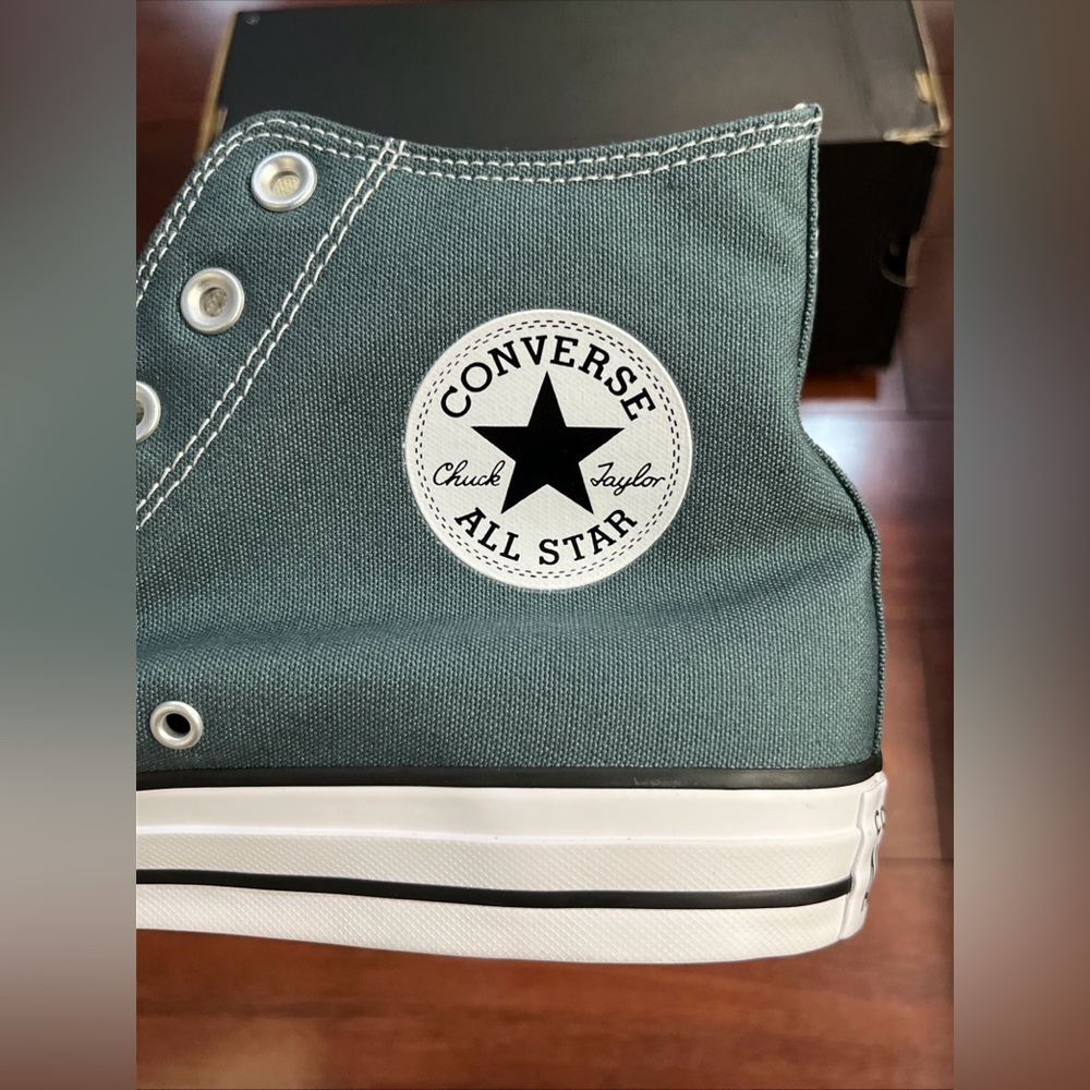 Mens 13 Converse CTAS Hi Top Canvas Shoe Sneaker True Nature Green New A10536F - Picture 12 of 16